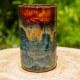 Vase bleu et brun