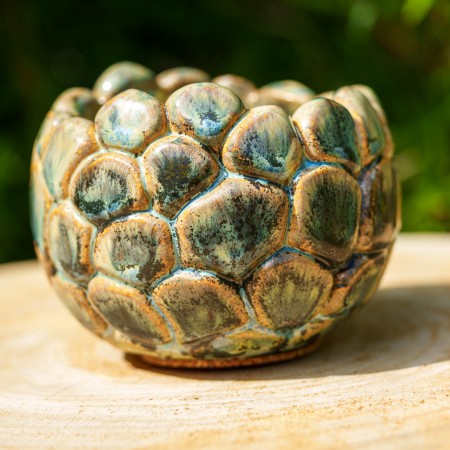 Pot boule gris vert