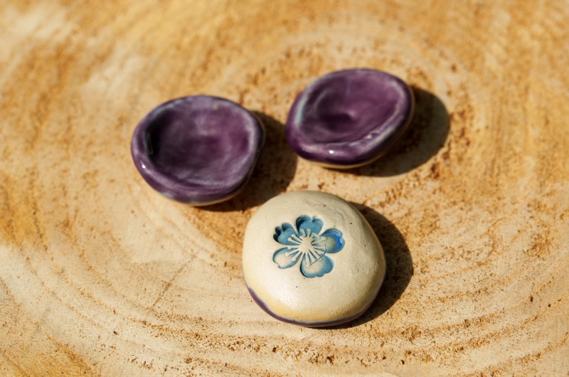 Worry stone Fleur bleue