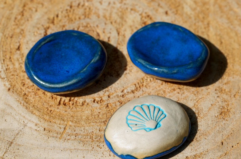 Worry stone Fleur violette