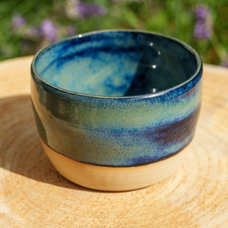 Cache-pot  vert et bleu