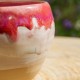 Cache-pot rose et blanc