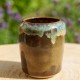 Vase bleu et brun