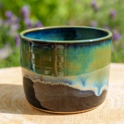 Cache-pot  vert et bleu