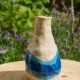 Vase bleu et beige