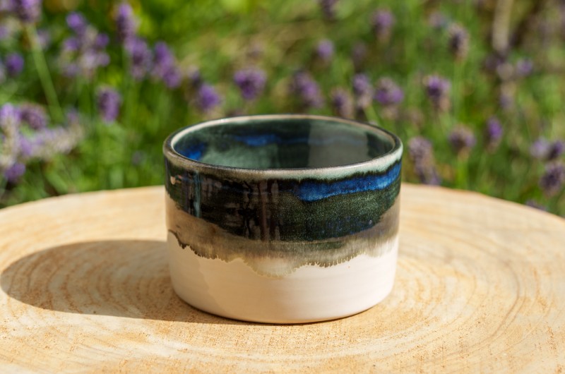 Pot  droit noir et bleu