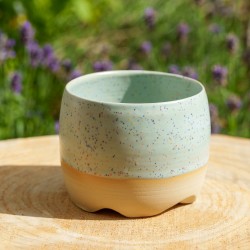Cache-pot  vert moucheté
