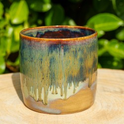 Cache-pot vert cristallisé