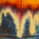 Vase bleu et brun