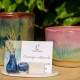 Porte carte de visite Mini vases bleu et blanc
