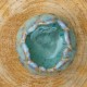 Pot boule bleu vert