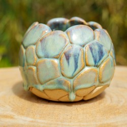 Pot boule bleu vert