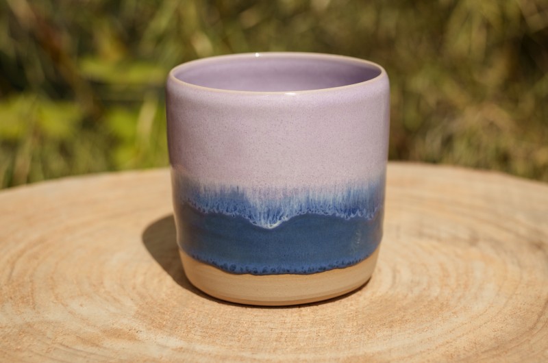 Pot rose et bleu