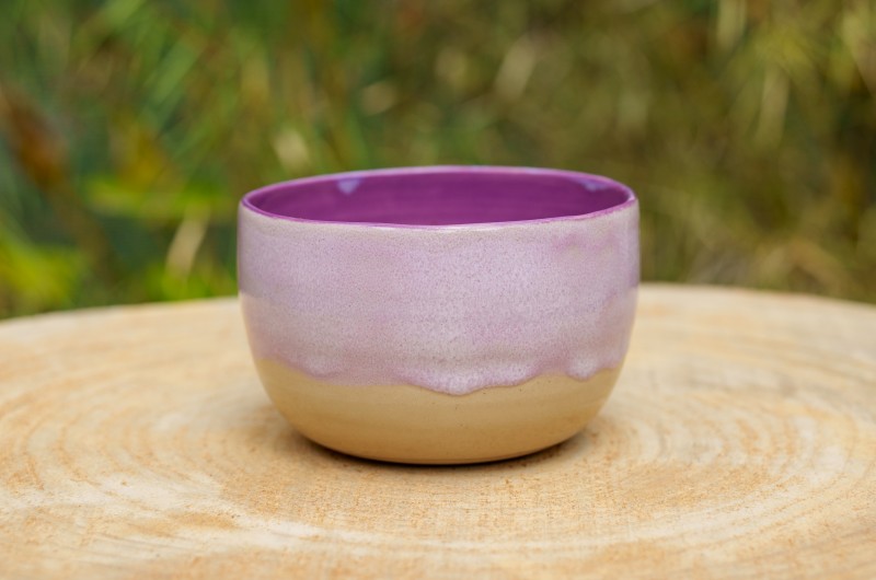 Pot rond violet et rose