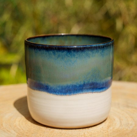 Pot rose et bleu