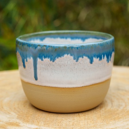 Pot blanc et bleu