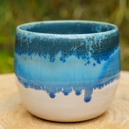 Pot blanc et bleu