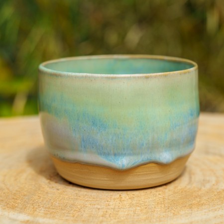 Pot vert et bleu