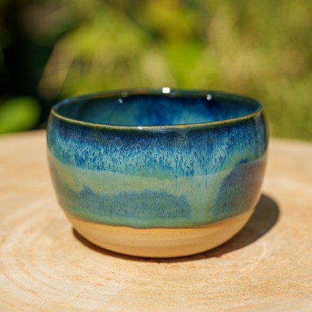 Pot boule bleu