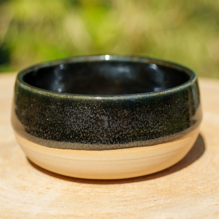 Pot boule noir scintillant