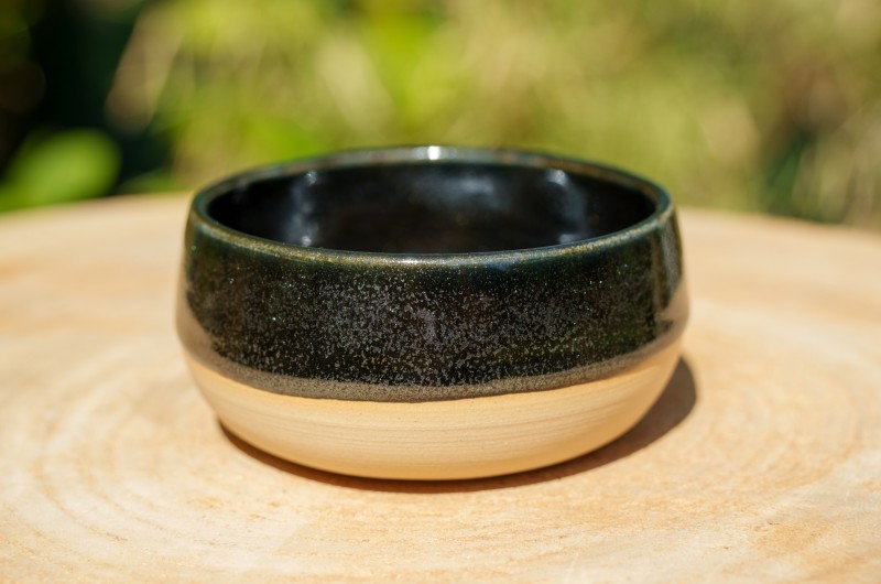 Pot boule noir scintillant