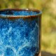 Vase bleu et bronze