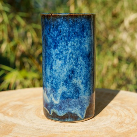 Vase bleu et bronze