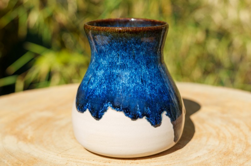 Vase bleu et blanc