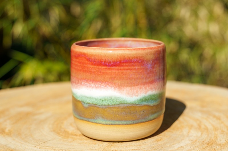 Pot Rose et vert