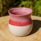 Vase rose et blanc