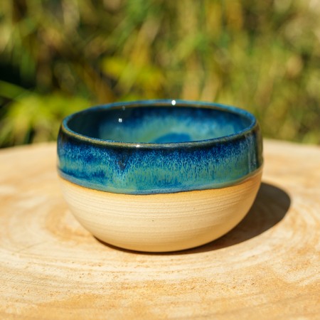 Pot boule bleu