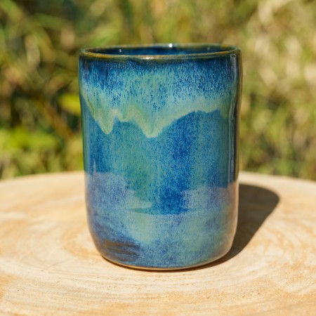 Pot droit vert et bleu Collection Boréale