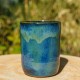 Pot droit vert et bleu Collection Boréale