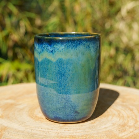 Pot droit vert et bleu Collection Boréale