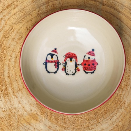 Assiette creuse Pingouins Noël