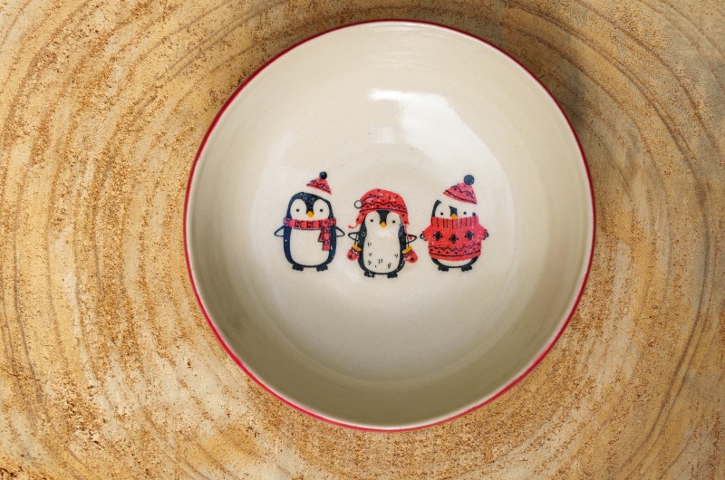 Assiette creuse Pingouins Noël