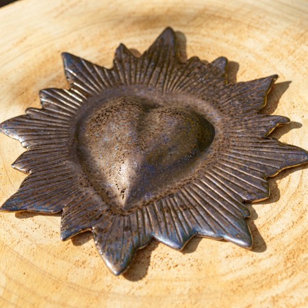 Ex Voto Coeur Bronze Antique