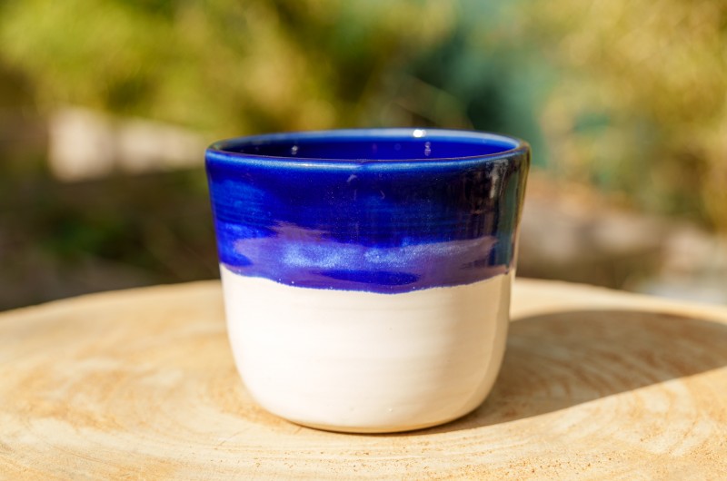 Pot boule bleu cobalt