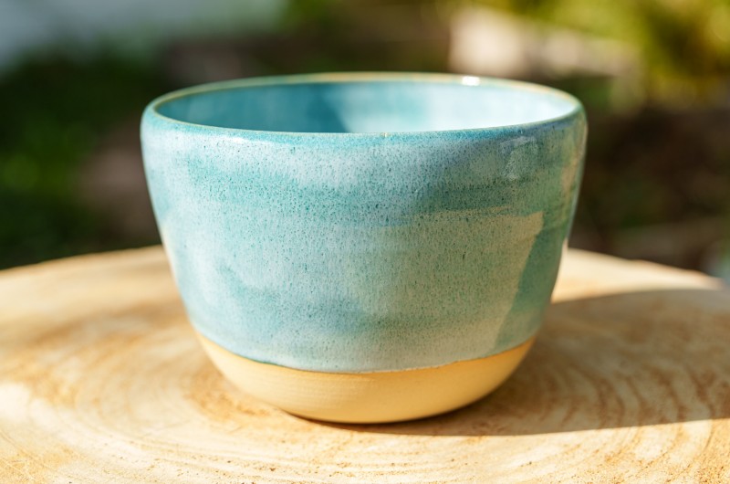 Pot en céramique turquoise