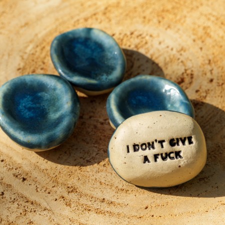 Worry Stone en céramique Canard Don't duck with me