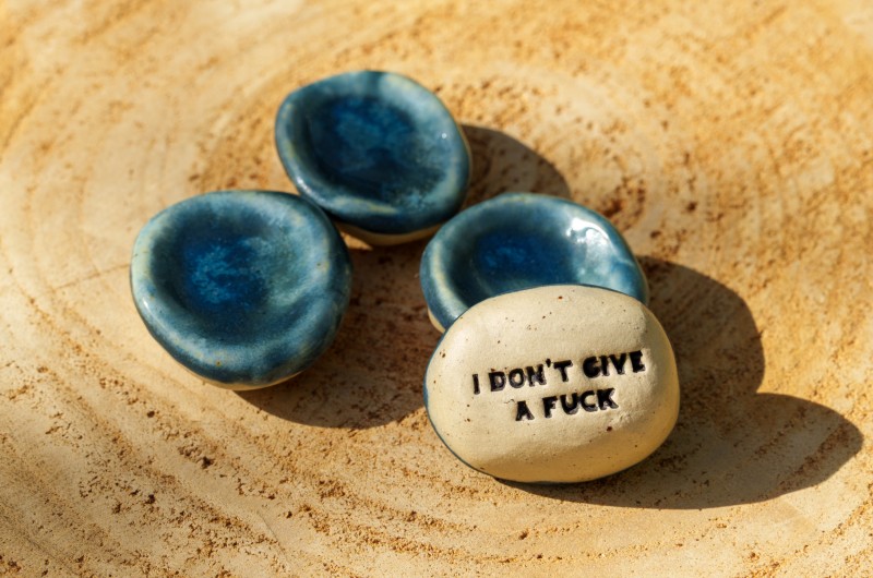 Worry Stone en céramique Canard Don't duck with me