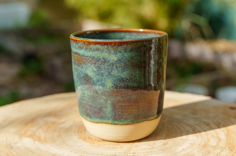 Vase vert et bleu
