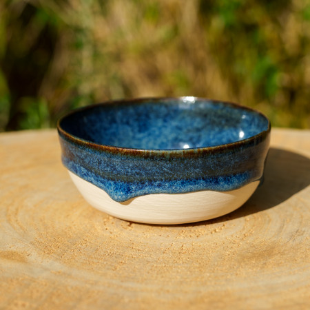 Coupelle en porcelaine blanche et bleue