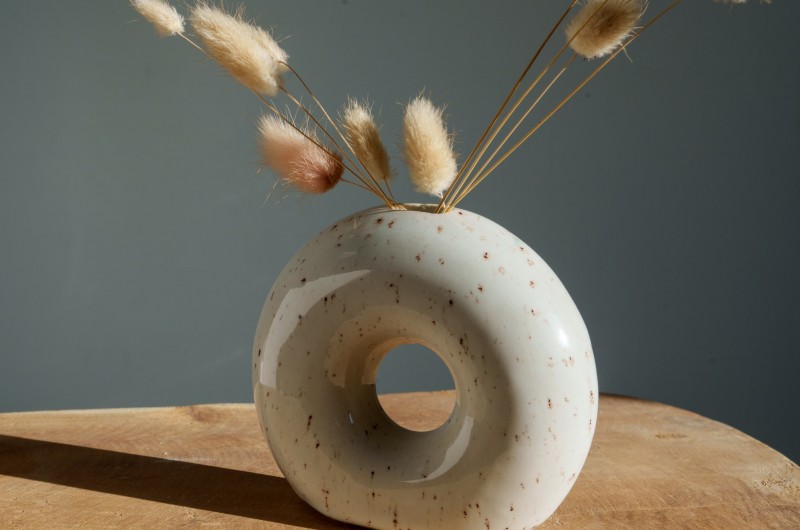 Vase Donut beige