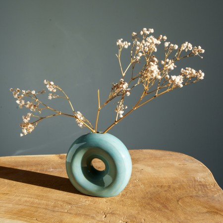 Vase Donut Bleu pastel