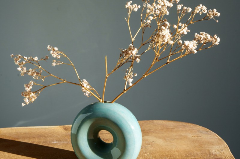 Vase Donut Bleu pastel