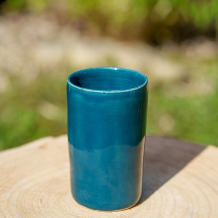 Vase bleu canard