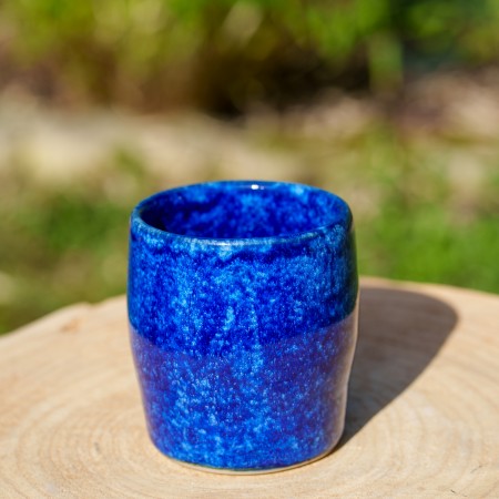 Pot cylindrique bleu