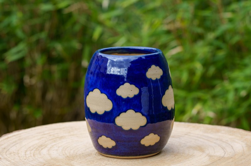 Grand vase Nuage - Bleu