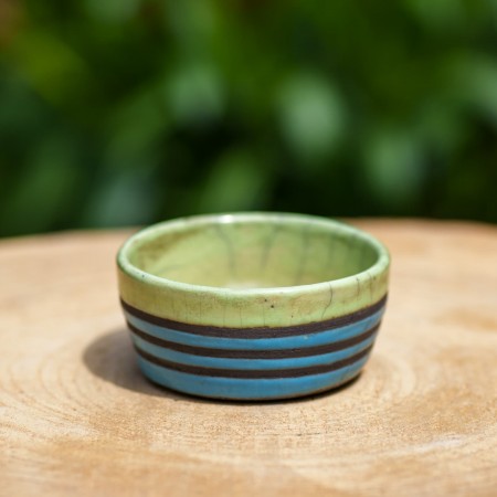 Ramequin Raku Vert et bleu